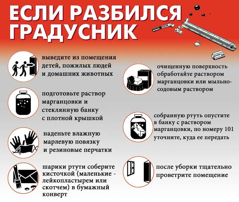 Разбился градусник: что делать, как собрать ртуть с пола и ковра