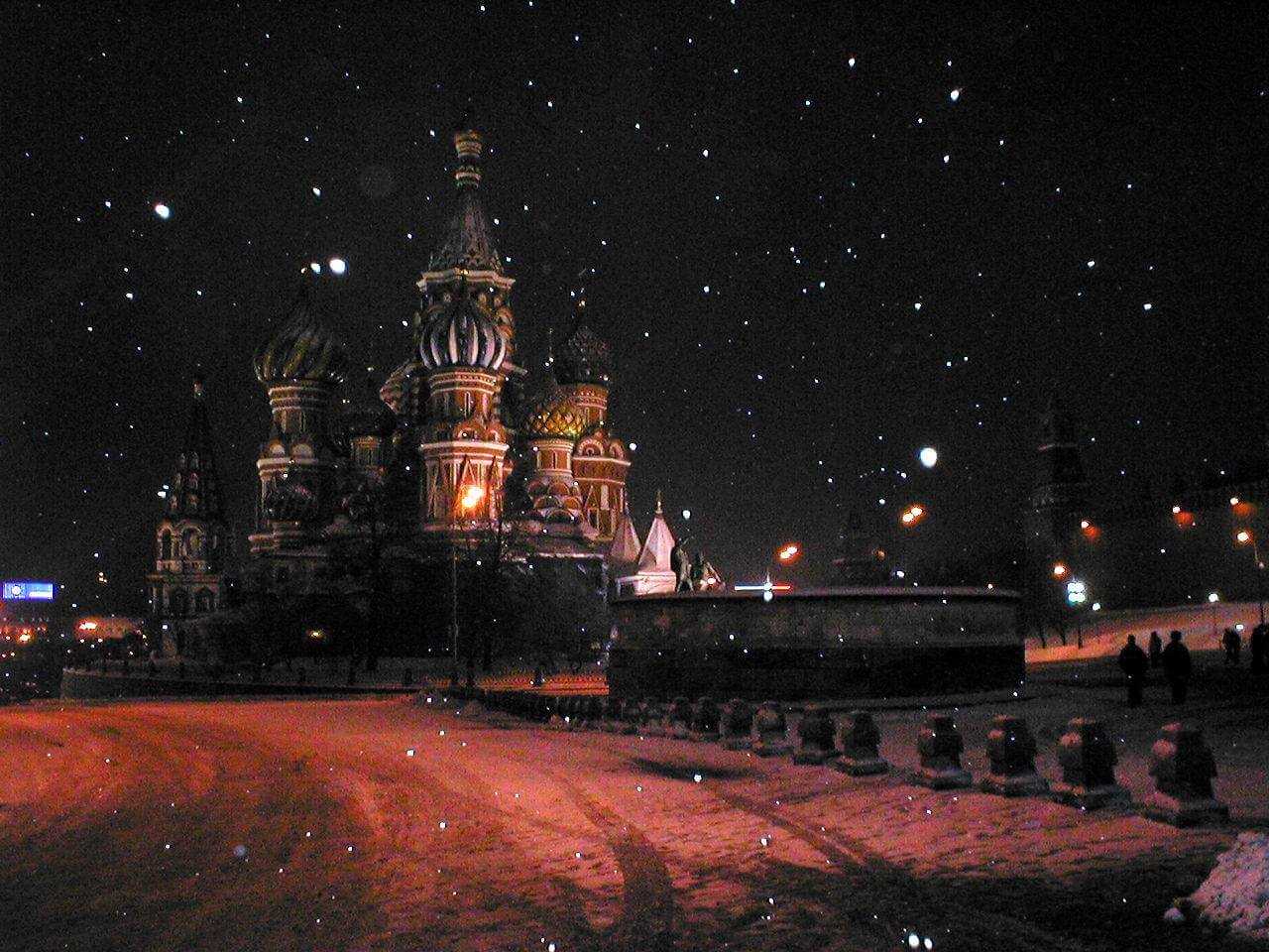 Ночная зима в москве