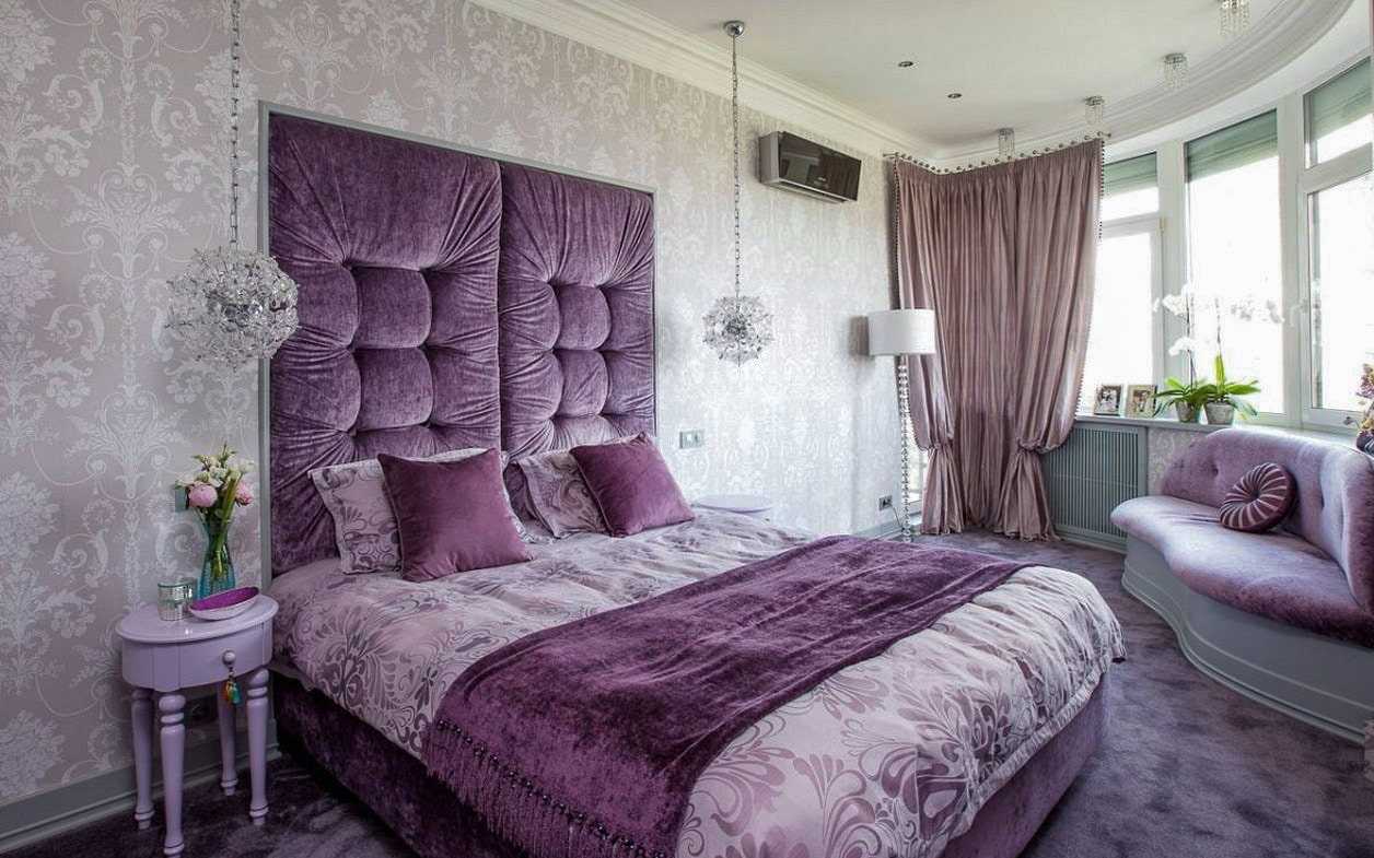Фиолетовая спальня — 150 фото красивых решений дизайна спальни в фиолетовых тонах