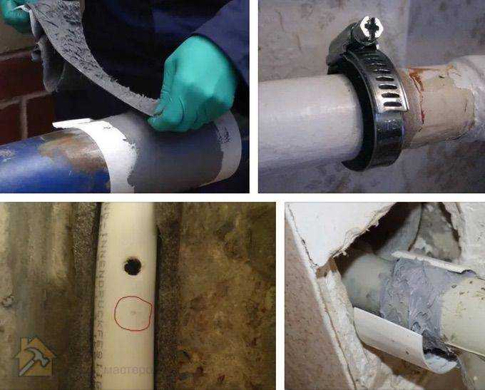 Как заделать трещины и отверстия в чугунной канализационной трубе