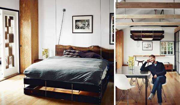 3 вида подвесных кроватей: на цепях, веревках, тросах и канатах в разных стилях