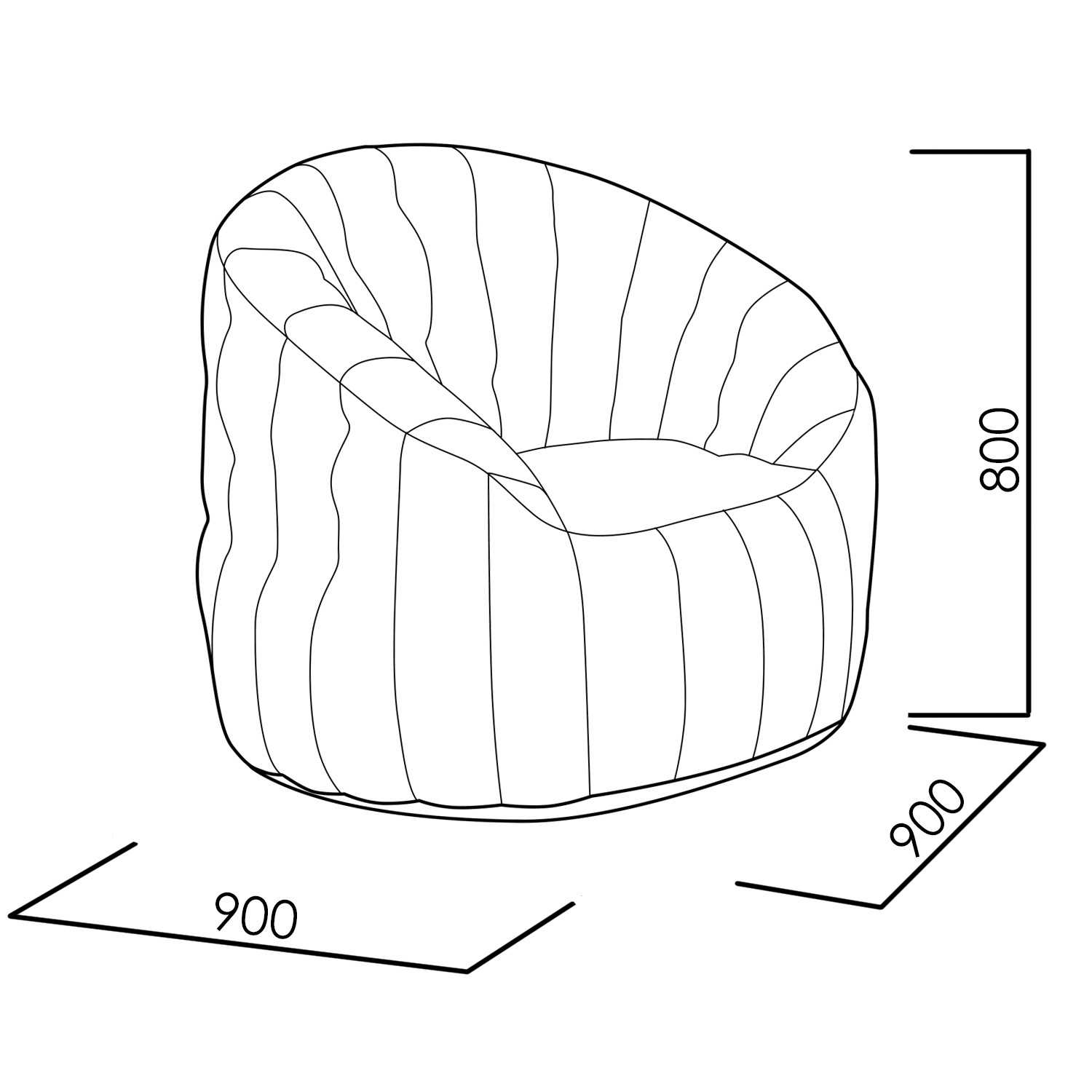 размеры для кресла мешка