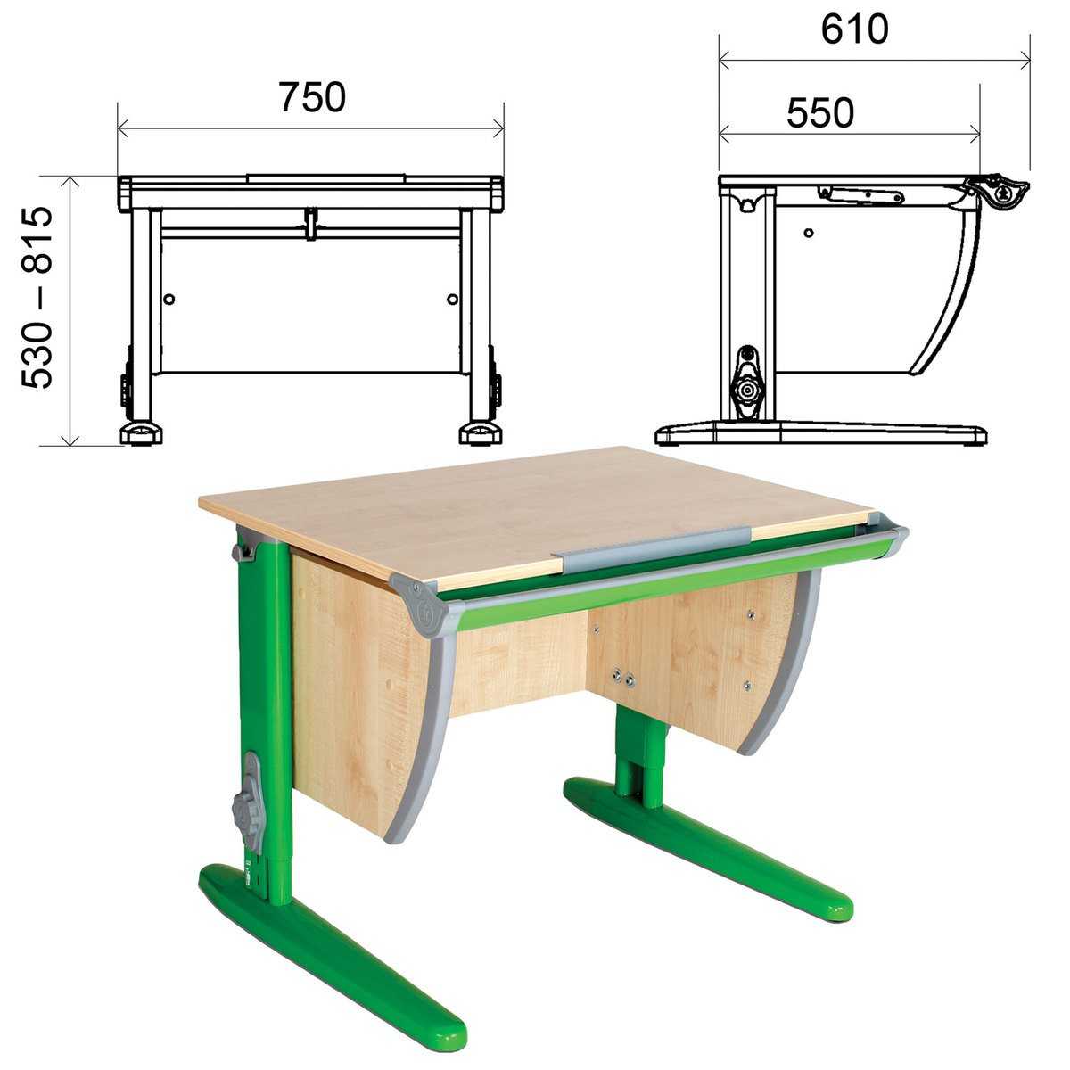 стандартный размер ученического стола