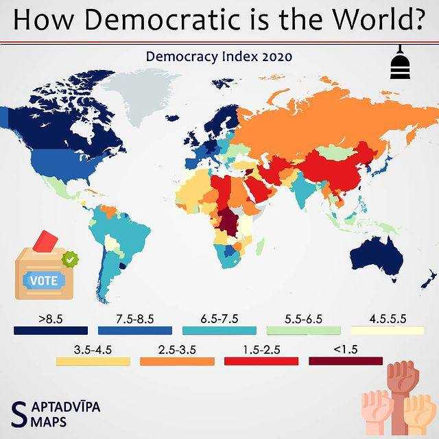 Карта демократических стран