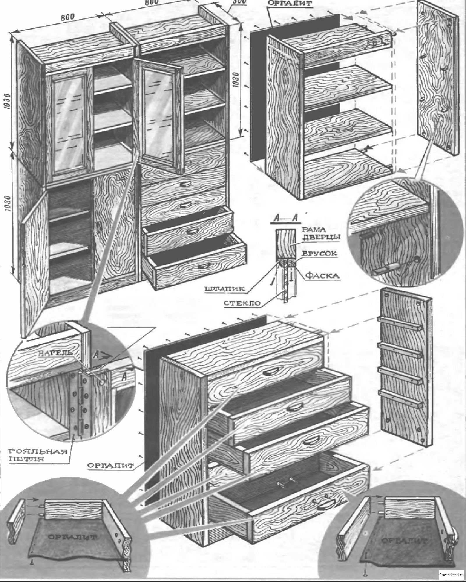 Шкаф из дерева чертеж