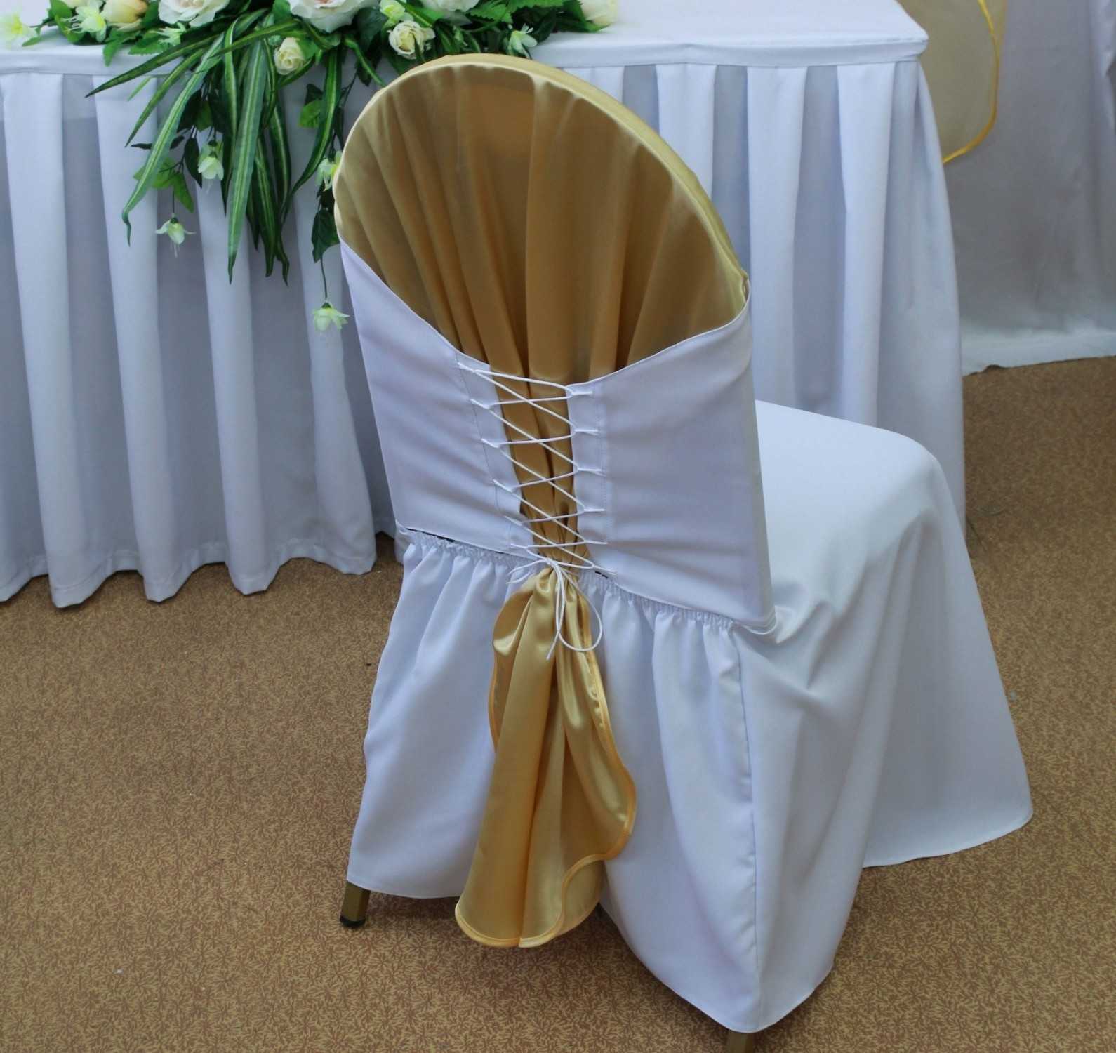 чехол свадебный для стула своими руками