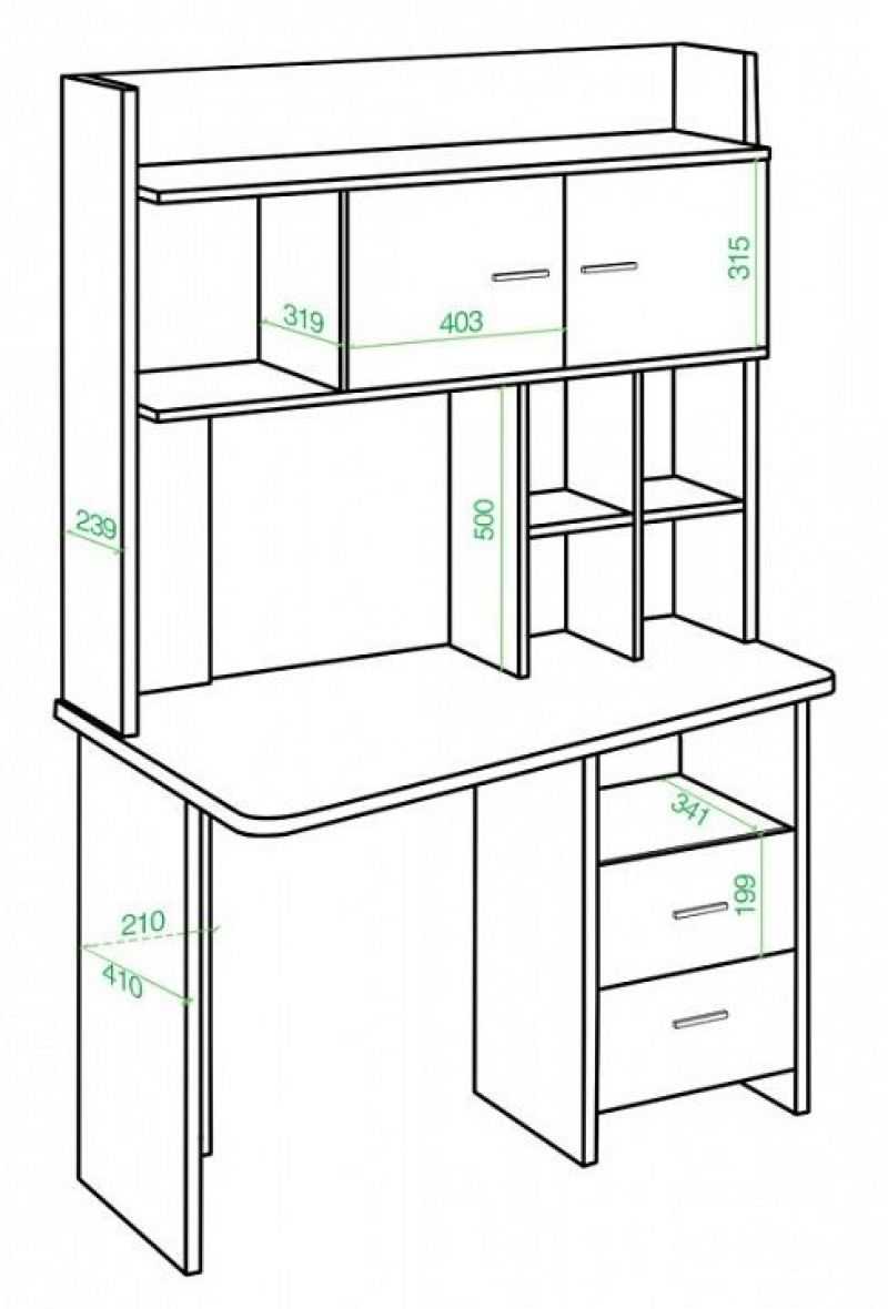 Стол компьютерный с полками и ящиками — виды, чертежи, как сделать своими руками