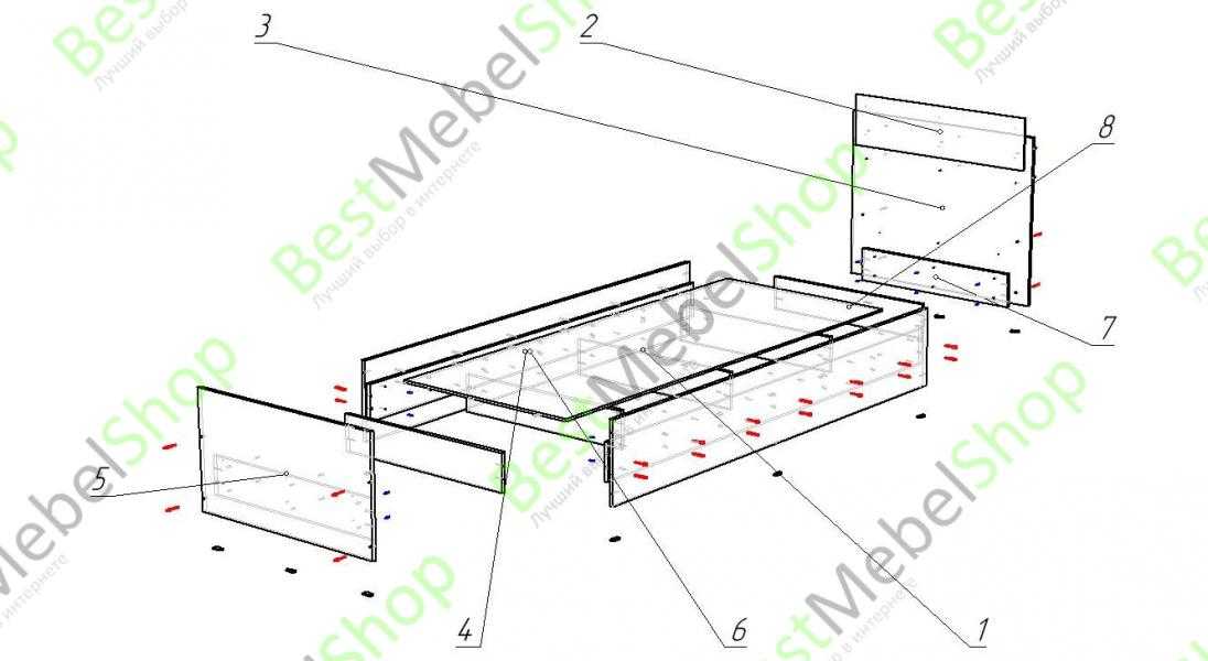 Схема сборки кровать фиеста