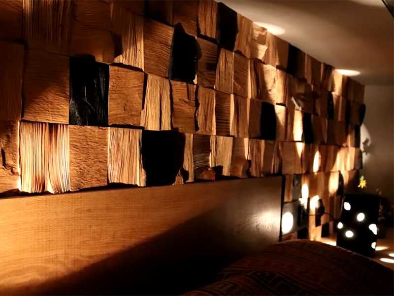 Как использовать обрезки древесины для создания дизайнерской стены: последовательное описание работы с пошаговыми фото по созданию деревянной мозаики