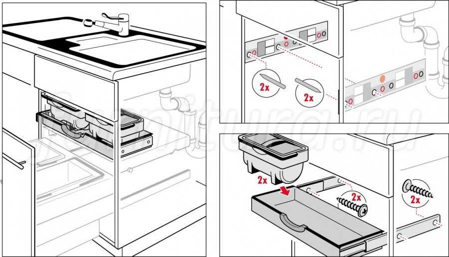 Как снять ящик с телескопических направляющих: как вытащить с доводчиком в кухонном гарнитуре, комода или шкафа