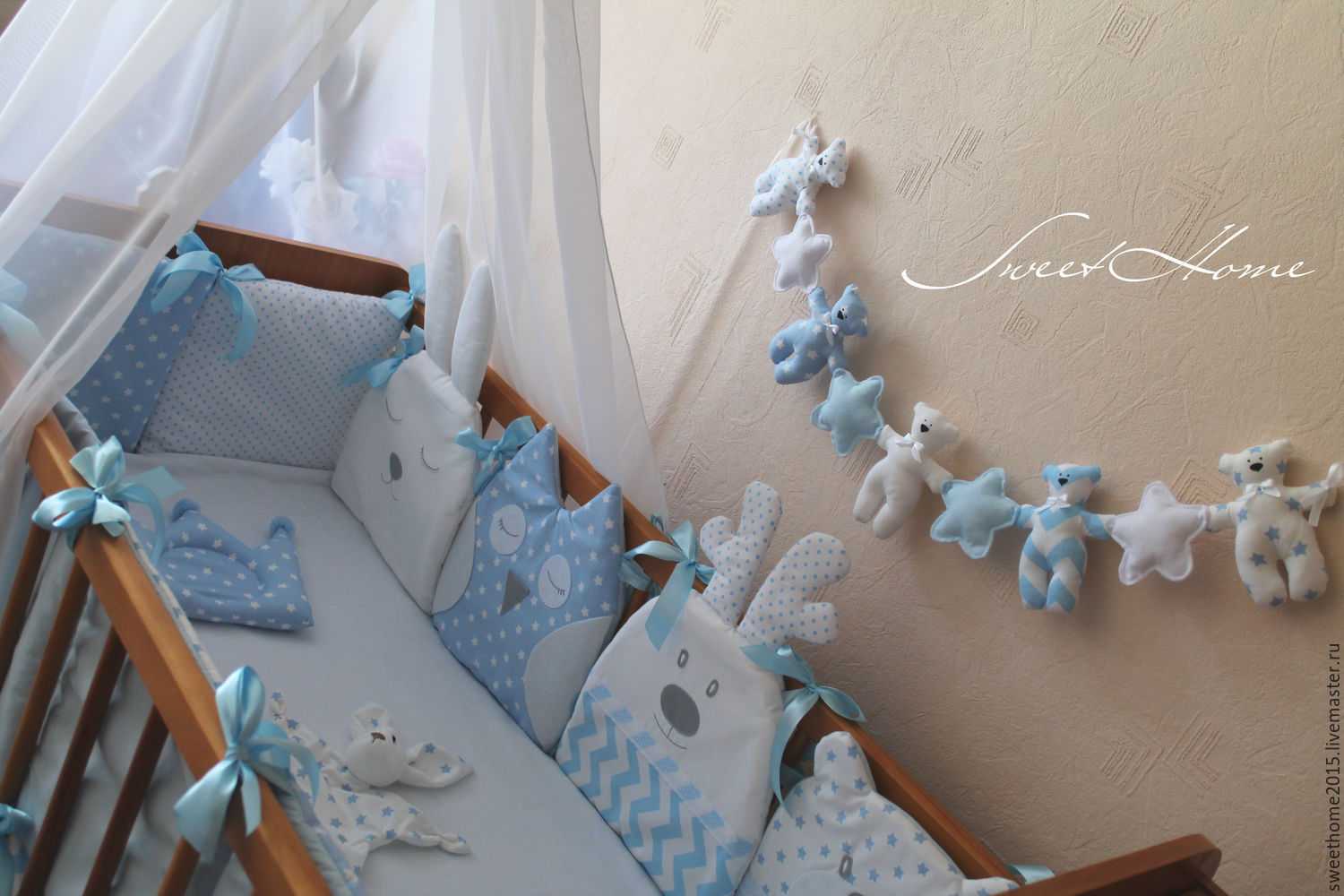 Варианты декора кровати для новорожденного Как украсить кровать своими руками для девочки или мальчика