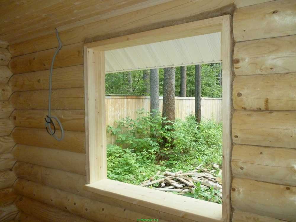 Окосячка окон в деревянном доме из бруса или сруба