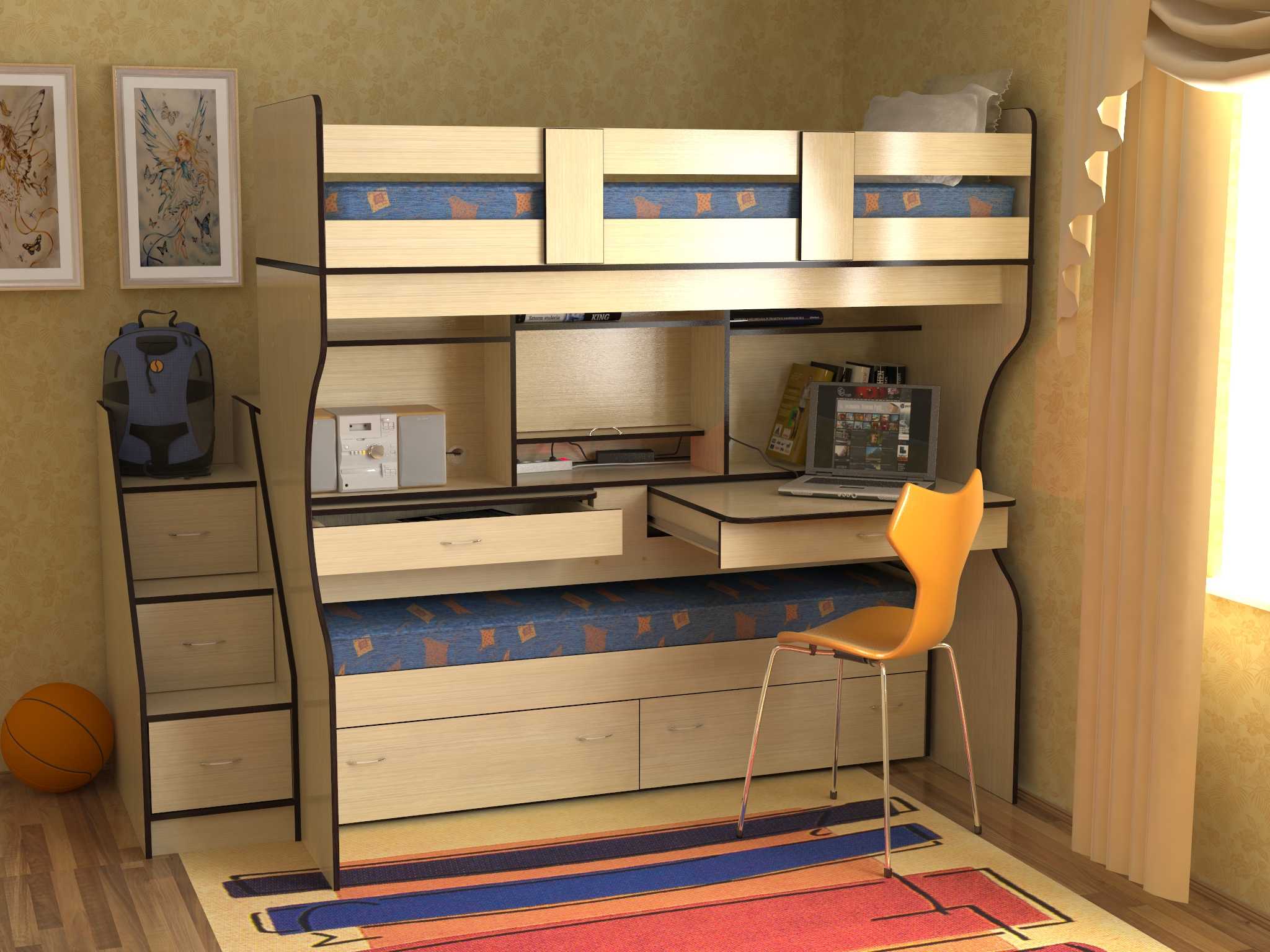 Двухъярусная кровать для детей, преимущества, лучшие модели, материалы